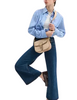 Coach Amelia Saddle Bag With Signature Canvas Dark Natural