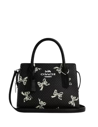 Coach Andrea Carryall Bag With Bow Print Black 