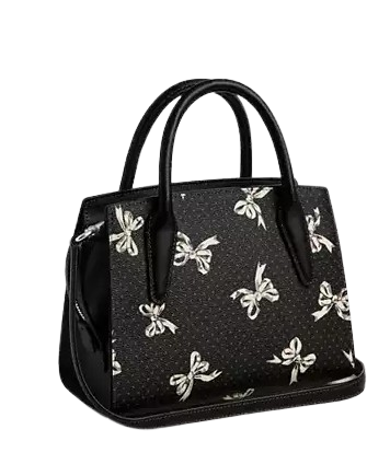 Coach Andrea Carryall Bag With Bow Print Black 