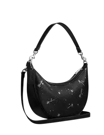 Coach Aria Shoulder Bag With Star Print Black
