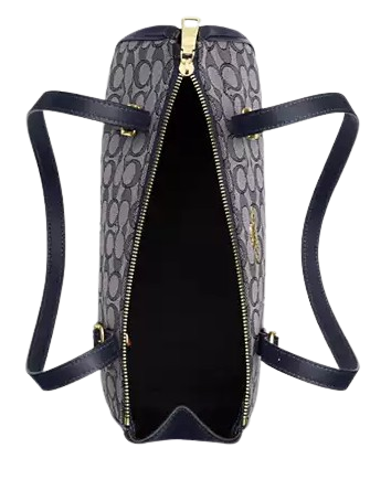 Coach Asher Shoulder Bag In Signature Jacquard Navy Midnight Navy