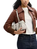 Coach Asher Shoulder Bag With Newspaper Print Chalk