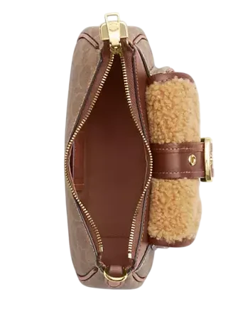 Coach Ashton Mini Shoulder Bag In Signature Canvas Tan Vintage Brown