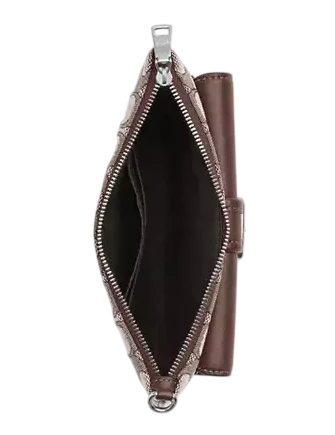 Coach Ashton Wristlet In Signature Jacquard Oak Maple