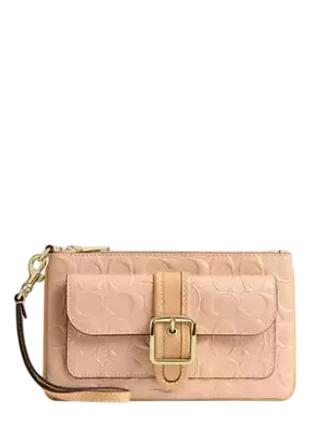 Coach Ashton Wristlet In Signature Leather Faded Blush