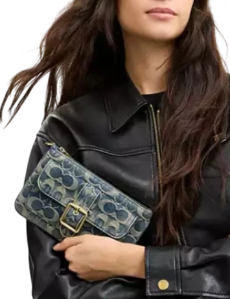 Coach Ashton Wristlet In Signature Regenerative Cotton Denim