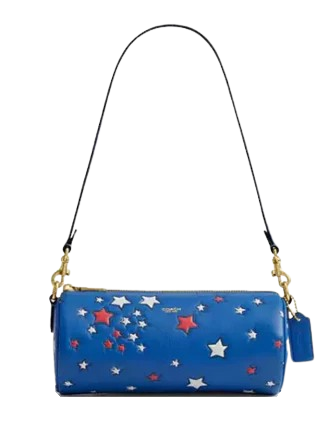 Coach Barrel Bag With Americana Star Print  Deep Sky 
