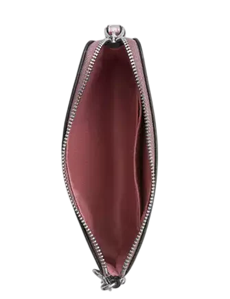 Coach Boxed Corner Zip Wristlet In Signature Canvas With Charms Pink