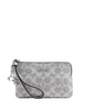 Coach Boxed Corner Zip Wristlet In Signature Canvas With Charms Silver