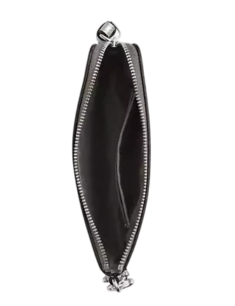 Coach Boxed Corner Zip Wristlet In Signature Canvas With Charms Silver