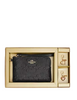 Coach Boxed Corner Zip Wristlet In Signature Leather Black