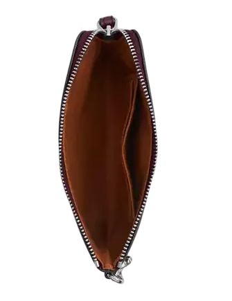 Coach Boxed Corner Zip Wristlet With Charms Dark Wine