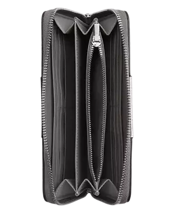 Coach Boxed Long Zip Around Wallet In Signature Canvas Silver