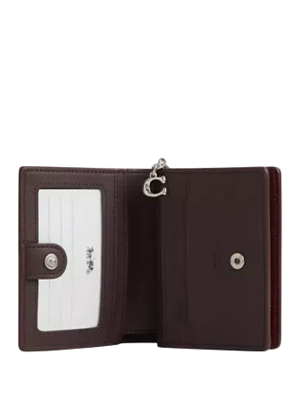 Coach Boxed Snap Wallet And Picture Frame Bag Charm Burgundy