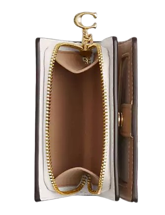 Coach Boxed Snap Wallet And Picture Frame Bag Charm With Star Print Chalk