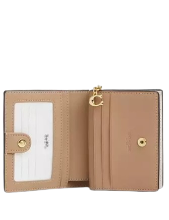 Coach Boxed Snap Wallet And Picture Frame Bag Charm With Star Print Chalk