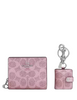 Coach Boxed Snap Wallet And Picture Frame Charm In Signature Canvas Pink