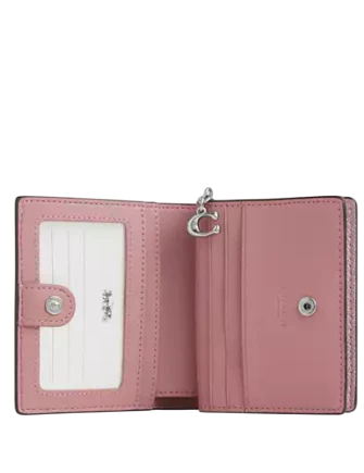 Coach Boxed Snap Wallet And Picture Frame Charm In Signature Canvas Pink