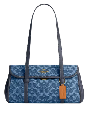 Coach Bridget Flap Shoulder Bag In Signature Denim Indigo
