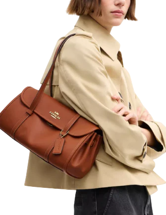 Coach Bridget Flap Shoulder Bag Tan