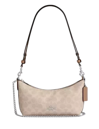 Coach Caitlin Shoulder Bag In Signature Canvas Sand Taupe