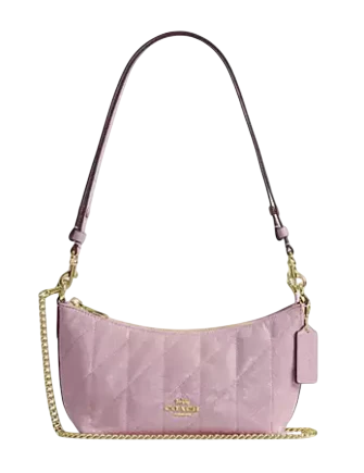 Coach Caitlin Shoulder Bag With Quilting Carnation