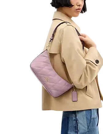 Coach Caitlin Shoulder Bag With Quilting Carnation