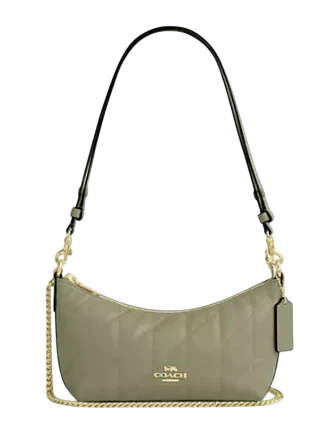 Coach Caitlin Shoulder Bag With Quilting Pistachio