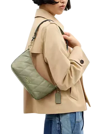 Coach Caitlin Shoulder Bag With Quilting Pistachio