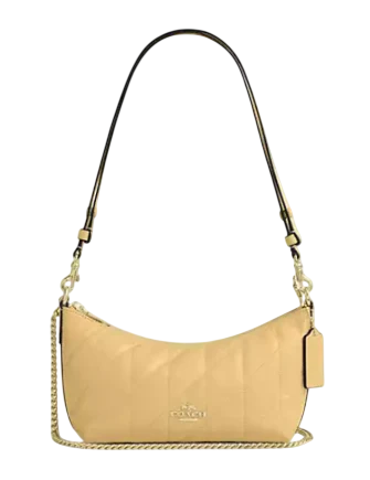 Coach Caitlin Shoulder Bag With Quilting Soft Yellow