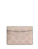 Coach Card Case With Charms In Signature Canvas Taupe