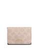 Coach Card Holder Wallet In Blocked Signature Canvas Sand Tan