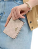 Coach Card Holder Wallet In Blocked Signature Canvas Sand Tan