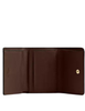Coach Card Holder Wallet In Blocked Signature Canvas Walnut Tan