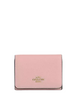 Coach Card Holder Wallet In Signature Canvas Powder Pink 