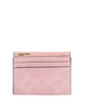 Coach Card Holder Wallet In Signature Canvas Powder Pink 