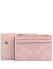Coach Card Holder Wallet In Signature Canvas Powder Pink 