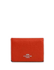 Coach Card Holder Wallet In Signature Canvas Sand Deep Orange