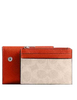 Coach Card Holder Wallet In Signature Canvas Sand Deep Orange