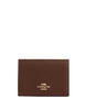 Coach Card Holder Wallet In Signature Canvas Tan Brown 