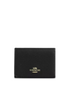 Coach Card Holder Wallet In Signature Canvas Walnut Black