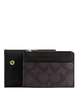 Coach Card Holder Wallet In Signature Canvas Walnut Black