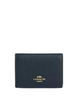 Coach Card Holder Wallet In Signature Canvas With Cherry Print Denim