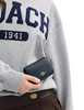 Coach Card Holder Wallet In Signature Canvas With Cherry Print Denim