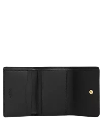Coach Card Holder Wallet With Leopard Print And Signature Canvas Walnut Leopard