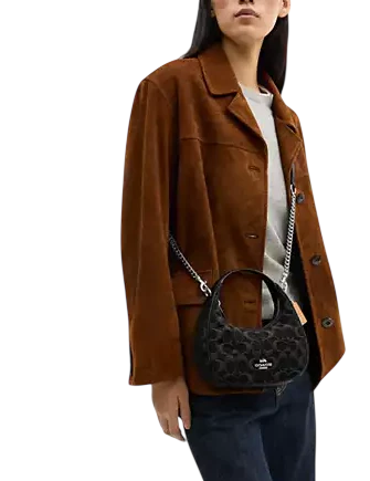 Coach Carmen Mini Crossbody Bag In Signature Denim Black