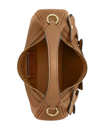 Coach Carmen Mini Crossbody Bag With Butterfly Applique Honey Brown