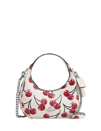 Coach Carmen Mini Crossbody Bag With Cherry Print Chalk