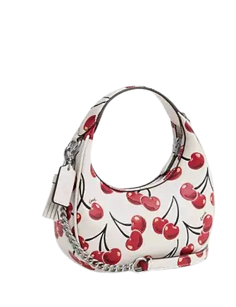 Coach Carmen Mini Crossbody Bag With Cherry Print Chalk