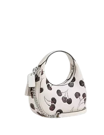 Coach Carmen Mini Crossbody Bag With Cherry Print Chalk